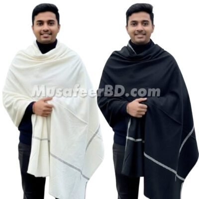 6 Haat long Deshi shawl black or White  (6/2.5 haat)