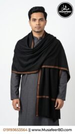 Woolen Shawls Chador Solid Black Color Shawl Chador for men winter collection kashmiri Shawls 6 haat long